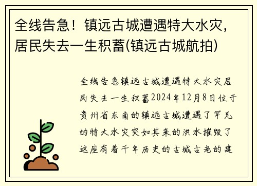 全线告急！镇远古城遭遇特大水灾，居民失去一生积蓄(镇远古城航拍)